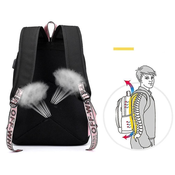 Bts Backpack Cute Usb Charging School Bag