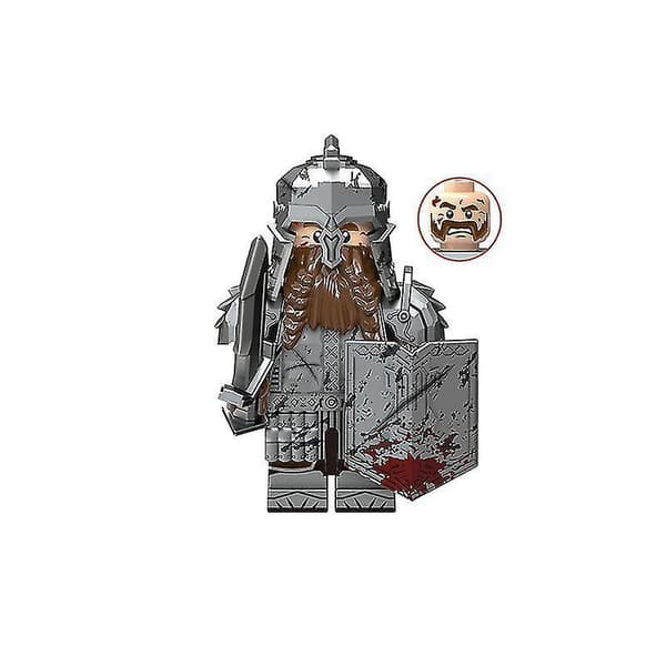 8pcs Medieval Series Dwarf Warrior Warrior Small Particle Building Block Minifigure