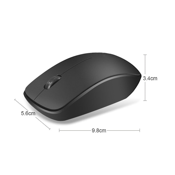 T12 Wireless Mouse 2.4g 1200dpi Mini Ergonomic Rechargeable Computer Silent Gaming Mouse For Pc Black