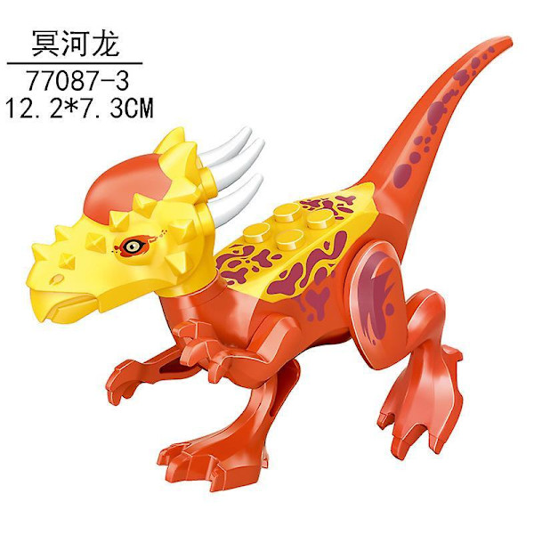 Jurassic Dinosaur Building Blocks Tyrannosaurus Rex Double Crown Dragon Styx Dragon Assembly Toy 8pcs