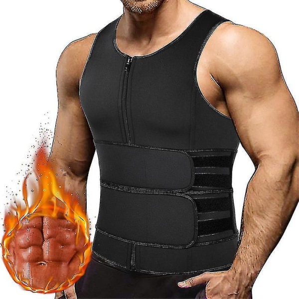 Men Shapewear Waist Trainer Sweat Vest Sauna Suit Workout Shirt Slimming Body Shaper For Weight Loss 3XL