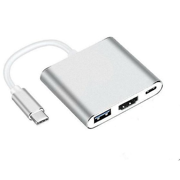 Usb-c Multiport Adapter For Usb 3.0, 4k Hdmi And Usb-c 3.1 Docking Station gold