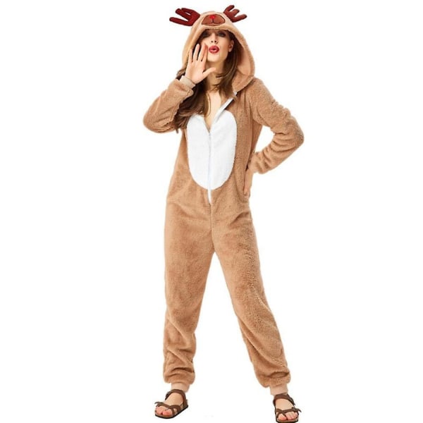 Adult Facecloth One-piece Christmas Moose Costume Christmas Party Role-playing Costume S-xl L