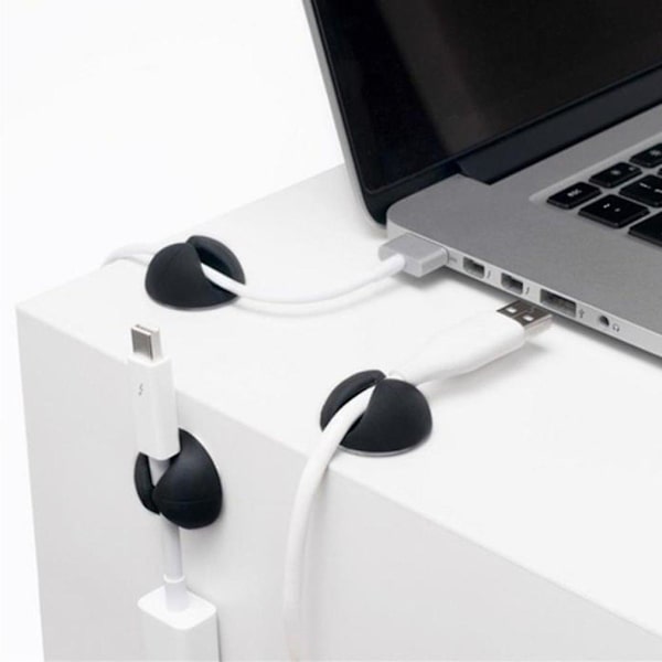20 stk. Kabeloprul Organizer Kabelclips Skrivebordsoprydder Black