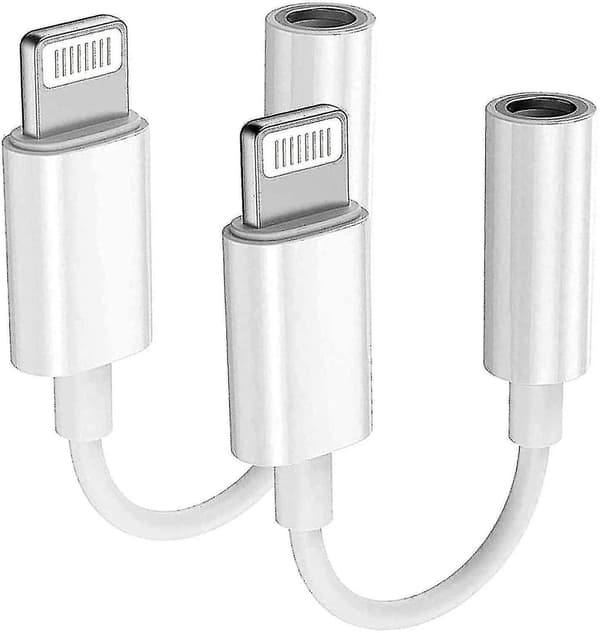 2 kpl - Apple Lightning - 3,5 mm kuulokeliitäntäadapteri