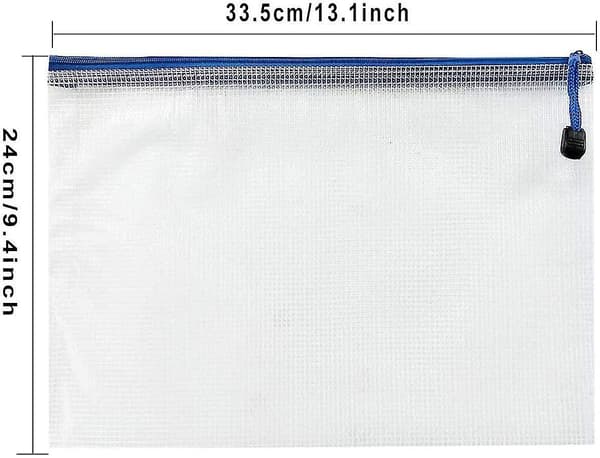 24pcs Plastic Wallets - Plastic Folders A4 Zip Wallets Ziplock Bags Zipper Bag