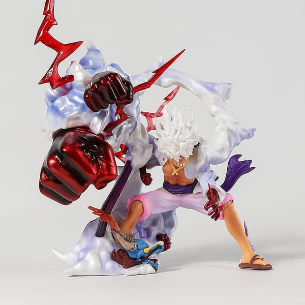 One Piece Solgud Nika Gear 5 Monkey D Luffy Battle Ver Samlefigur Modell Statue 28cm box