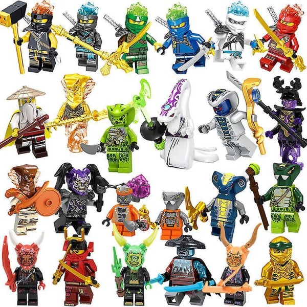 Ninja Minifigures Set 24 Pack Action Figure Anime Shinobi Doll Kids Toys Birthday Party Gifts