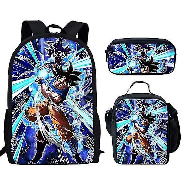Dragon Ball Elementary School Theme Skolesekk 3-delt Sett Dataveske Messenger Bag Penal