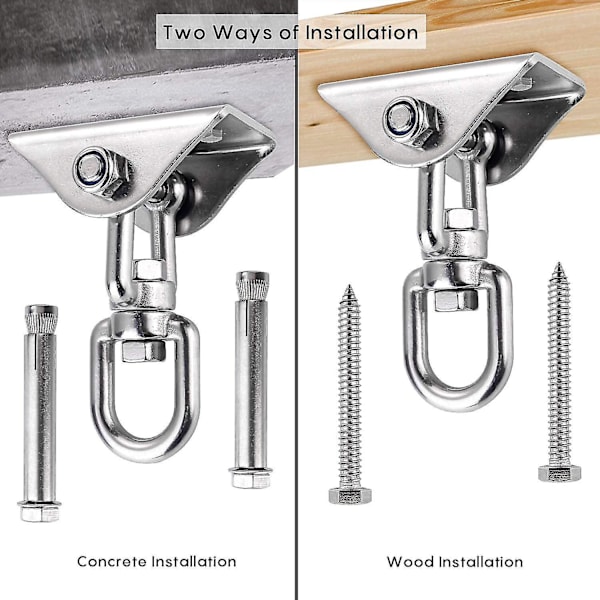 Innovative Ceiling Hook With 304 Stainless Steel 500kg Capacity 360 Rotation, Suspension For Concrete Wood Sets, Hanging Chair, Hanging Lamp, Hammock