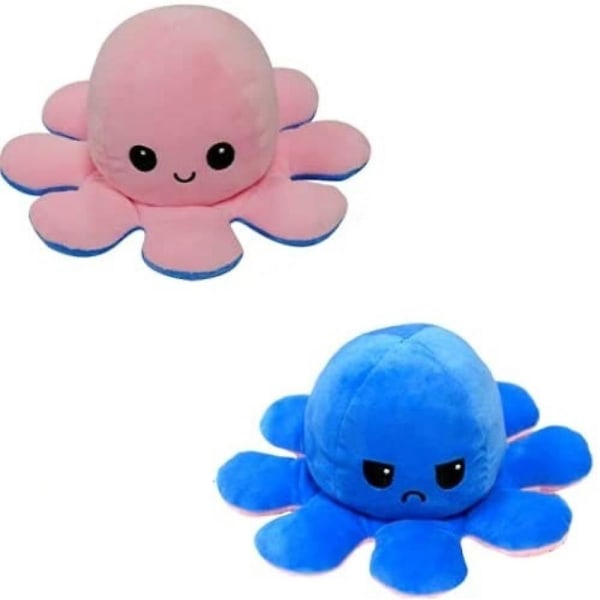 Reversible Octopus Plushie Toy dark blue