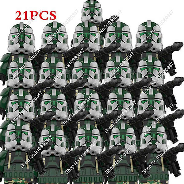 21 Pieces Of New Star Strom Wars Clone Trooper Compatible With 9488 Building Blocks Children's Toys