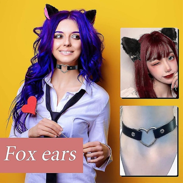 Cat Fox Faux Fur Ears Headband Hair Hoop  Halloween Cosplay Style 3