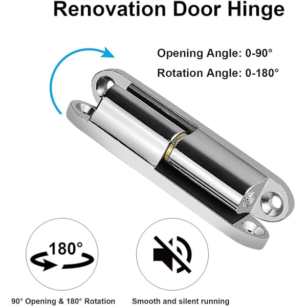 Door Hinges 2 Pcs Retrofit Bedroom Door Hinges With Bearing Zinc Plated Steel Cabinet Hinges