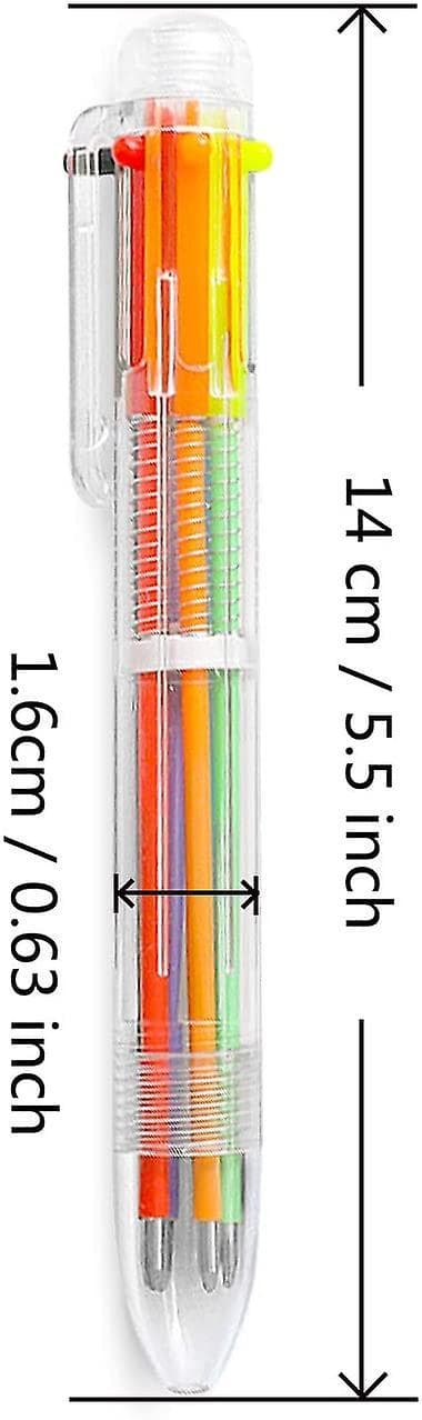 24 Pack 0.5mm 6-in-1 Multicolor Ballpoint Pen 6 Colors Retractable Ballpoint Pens (24 Pack)