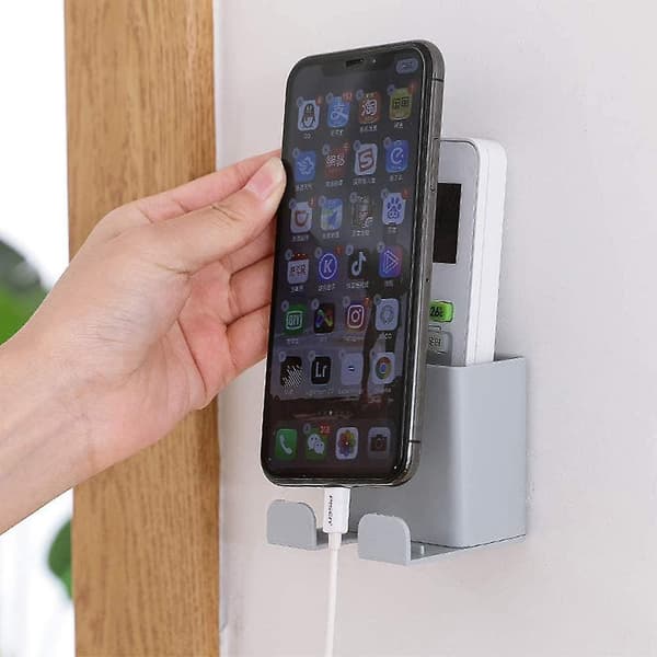3 Pcs Wall Mount Remote Control Holder, Abs Wall Mount Storage Box For Cell Phone Charging Holder, Remote Control Storage Box