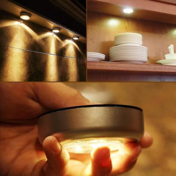 6 Pack Led Battery-powered Wireless Night Light Stick Tap Touch Lamp yellow