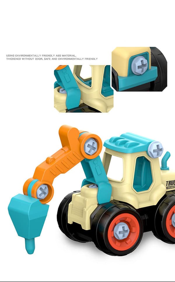 Nut Disassembly, Loading And Unloading, Construction Truck, Excavator, Bulldozer,educational Toy Car Model
