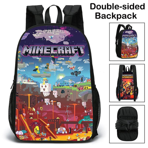 Minecraft Backpack Backpack Two-sided Schoolbag Student Schoolbag Student Gift Birthday Gift New Backpack Pattern 5