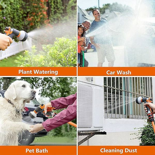 Garden Hose Nozzle,8 Adjustable Watering Patterns, Nozzles For Garden, Car Wash