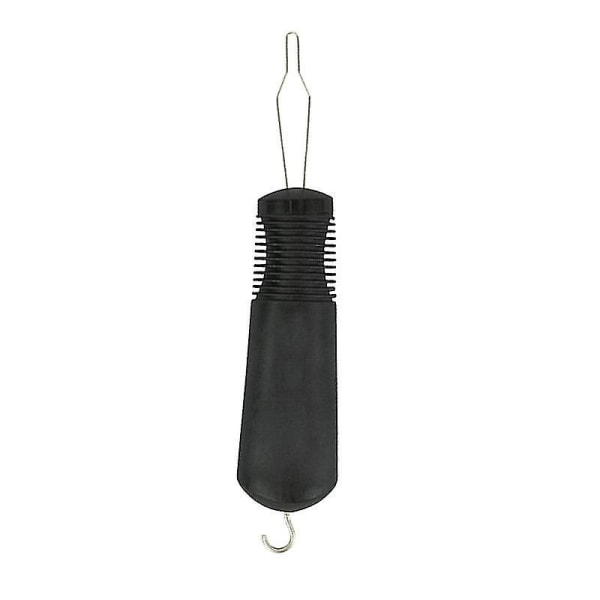 2 Pcs Button Hook Zipper Pull Helper Dressing Aid Shirt Collar Wire Loop Pull Through Assist Device Tool For Arthritis Fibromyalgia Black