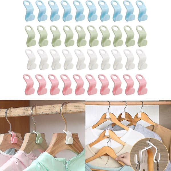 48 Pcs Clothes Hanger Connector Hooks Closet Hangers Organizer Space-saving Clip