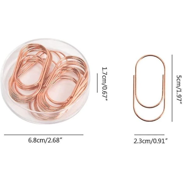 Large Paper Clips 20 Pcs,50mm/1.97'' Rose Gold Jumbo Paper Clip Office