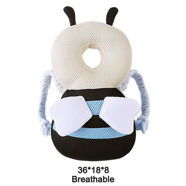 New Brand Cute Baby Infant Toddler Newborn Head Back Protector Safety Pad Harness Headgear Cartoon Baby Head Protection Pad 36cm net Bee