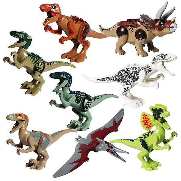 8pcs Dinosaur Building Blocks Pterosaur Triceratops Tyrannosaurus Rex Children Assembled Building Blocks