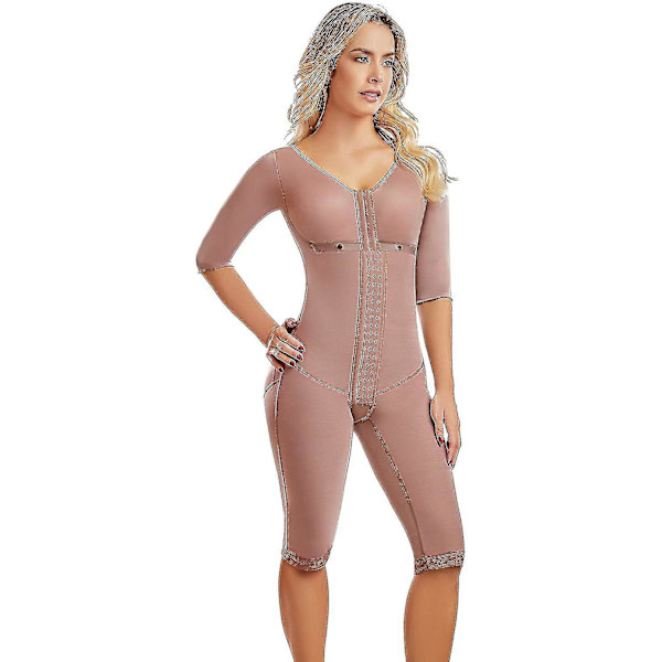 0710 Fajas Colombianas Reductoras Y Moldeadoras Post Surgery Compression Garment Full Body Shaper For Women Mocha XXL