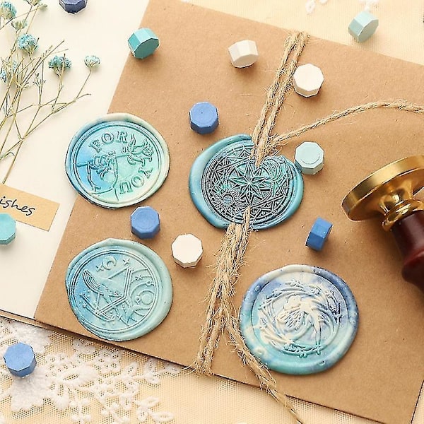 600pcs Sealing Wax Beads, With Tea Candles, Melting Spoon ,stamp, Wax Warmer, Envelopes And Metalli