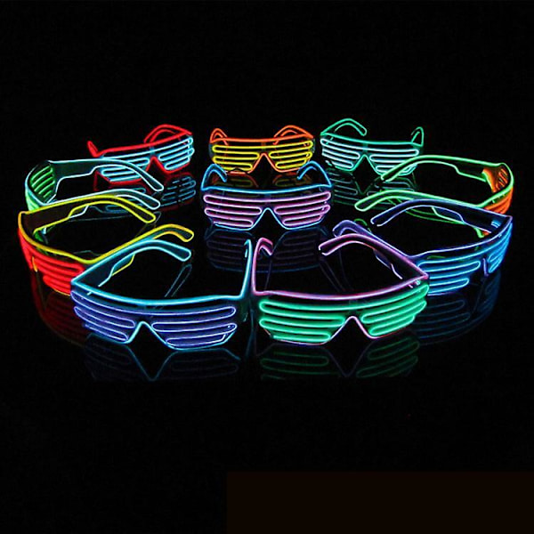 Neon LED Lysende Blinkende Briller Eyewear Til Natklub Halloween Rave Party Diskotek A