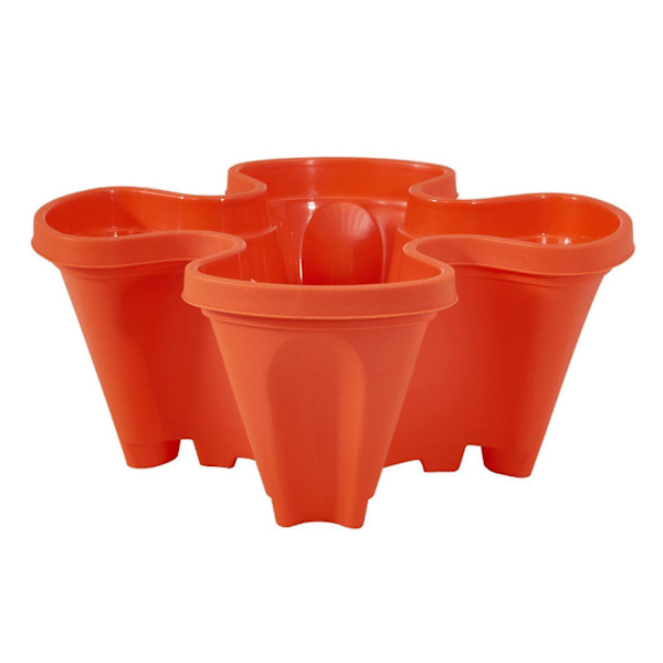 3pcs Stack-up Type Stereoscopic Flower Pot Plastic Stackable Vertical Flower Plant Pot For Red