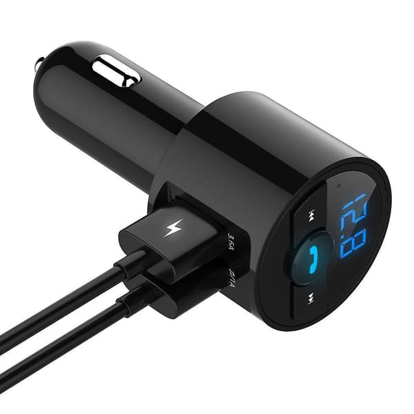 Bluetooth Mp3 Bil Fm Transmitter Med Dobbelt Usb Håndfri Oplader