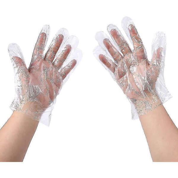 500 Pcs Plastic Disposable Gloves, Transparent, One Size Fits Most