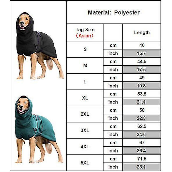 \"Lemmikkikoiran vaatteet Kylpytakki Pyyhe Kuivaus Takki Pennun Lämmitin\" Army Green 4XL