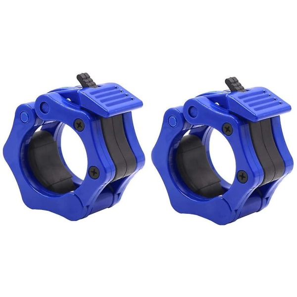 Weight Bar Collars, Locking 2 Inch Barbell Clamps Blue