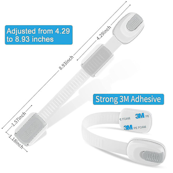 Baby Proofing Child Safety Locks Childproof Cabinet Latches With 3m Adhesive For Fridge, Cabinets, Drawers 4 pack