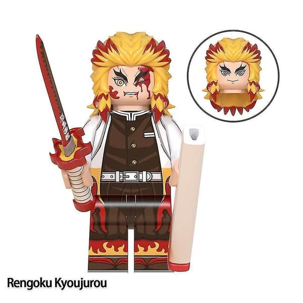 8pcs Combo Demon Slayer Series Assembly Building Blocks Minifigure
