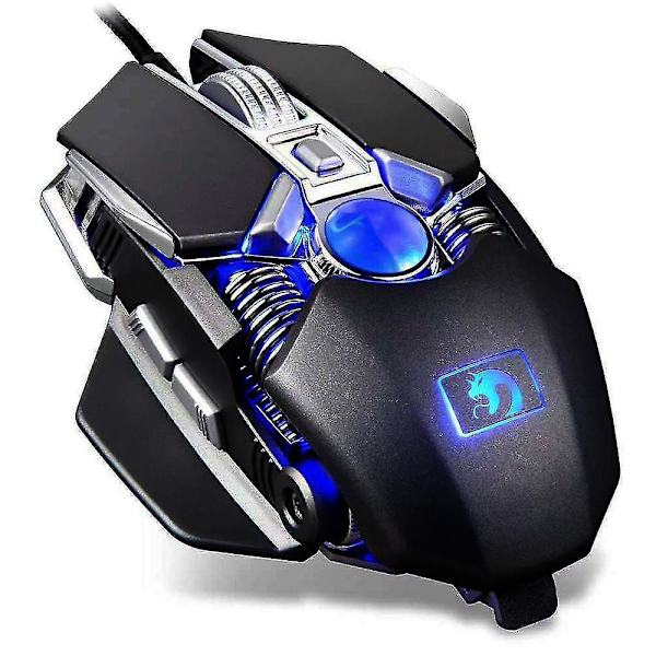 Mechanical Gaming Mouse Wired, Adjustable Dpi For Professional Black