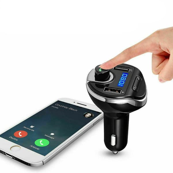 Trådløs Bluetooth FM-sender MP3-radioadapter for bil Hurtiglading USB