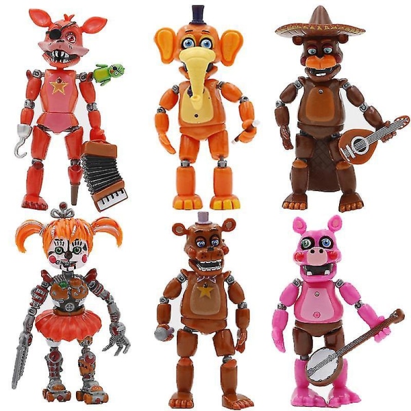 6pcs Five Nights At Freddy's Building Block Minifigure Toy