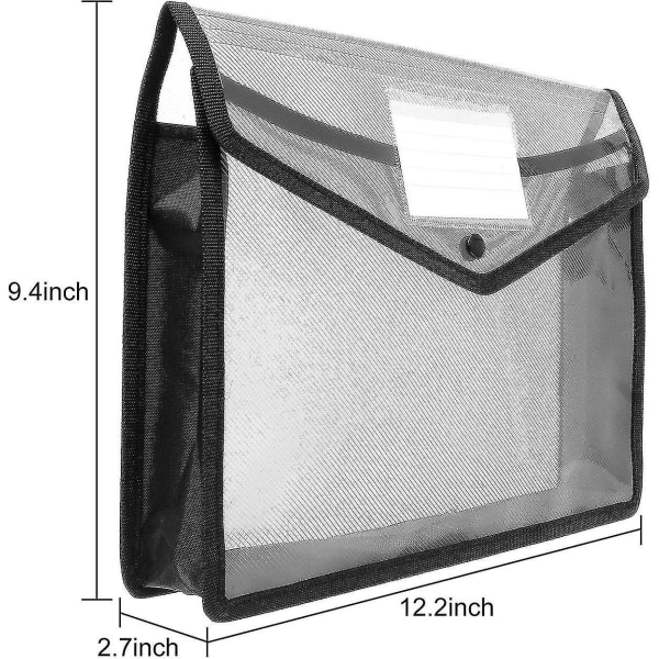 6 Pack A4 Black Plastic Document Folder Waterproof Wallet Folder With Pocket Gift