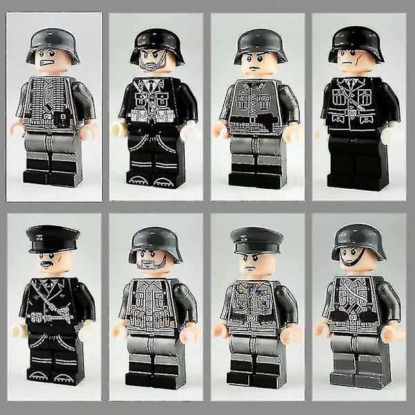 Fangnuo8pack Of Military Building Block Minifigures 2standing German Officers And Soldiers Building Blocks Toy