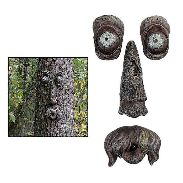 Tree Face Decor Old Man Tree Hugger Bark Ghost Face Garden Yard Art Decor Easter Creative Props D