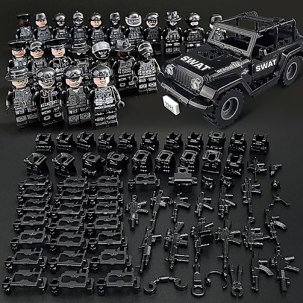 22 Pieces Small Particle Building Block Toy Figures With Weapons Style-B car