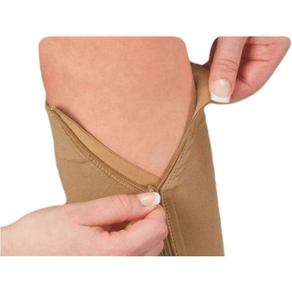 Zipper 4xl Compression Socks For Women Men, Knee High Open Toe Support