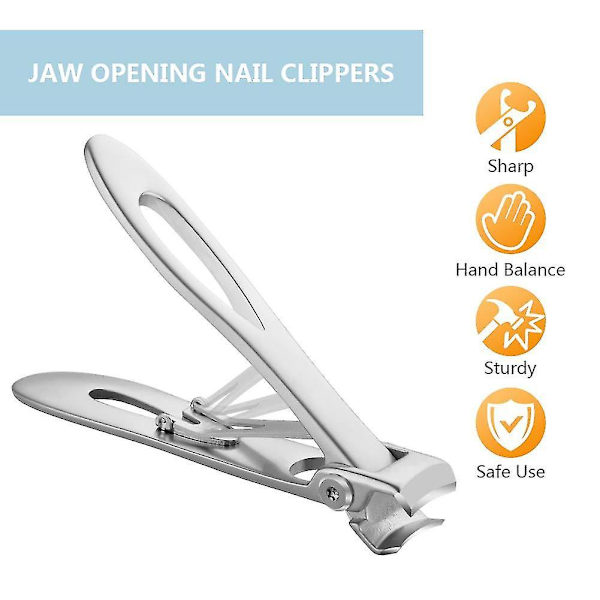 15mm Wide Jaw Opening Nail Clippersfingernails And Toenails Clippers Silver