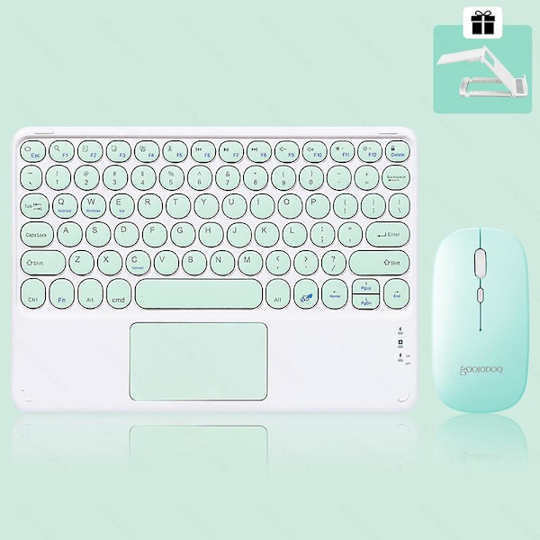 Ipad Keyboard And Mouse Combo, Wireless Bluetooth Keyboard Green  A