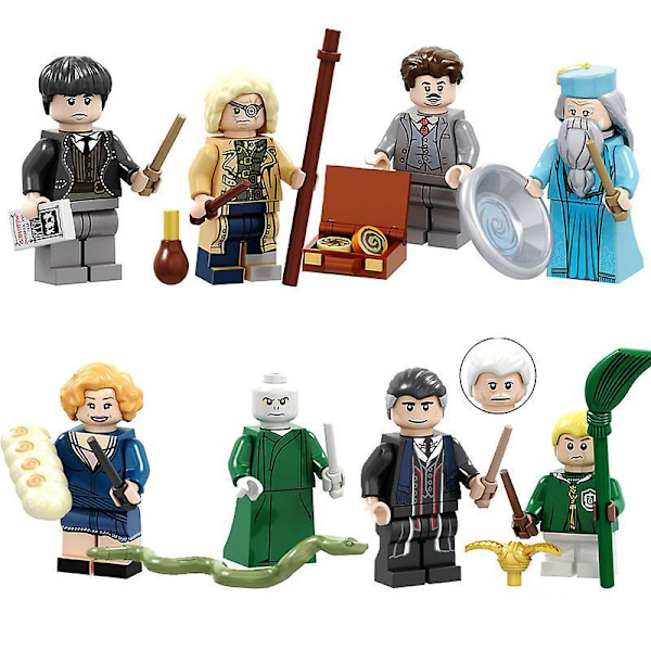 8pcs Harry Potter Doll Queenie Jacob Voldemort's Magical Animal Assembling Building Block Minifigure Toy